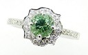 18K Sea Green Tourmaline and Diamond Ring size 6.5  j5043