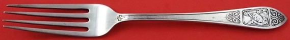 Junior Fork w/ acid etched parrot motif w/ mono on back 6 3/8
